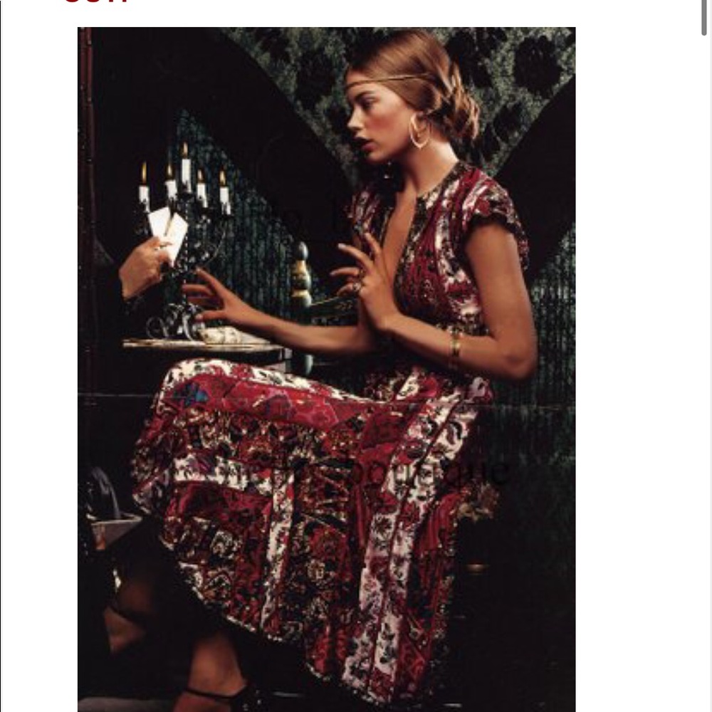 VINTAGE Diane Von Furstenberg Red and Black Midi Dress